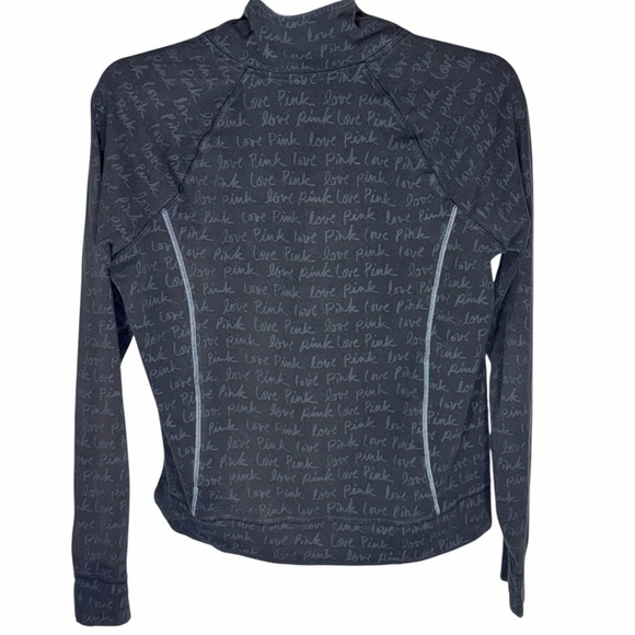 Victoria's Secret Pink Yoga Black and Gray Half Zip-Up Large - Picture 2 of 4